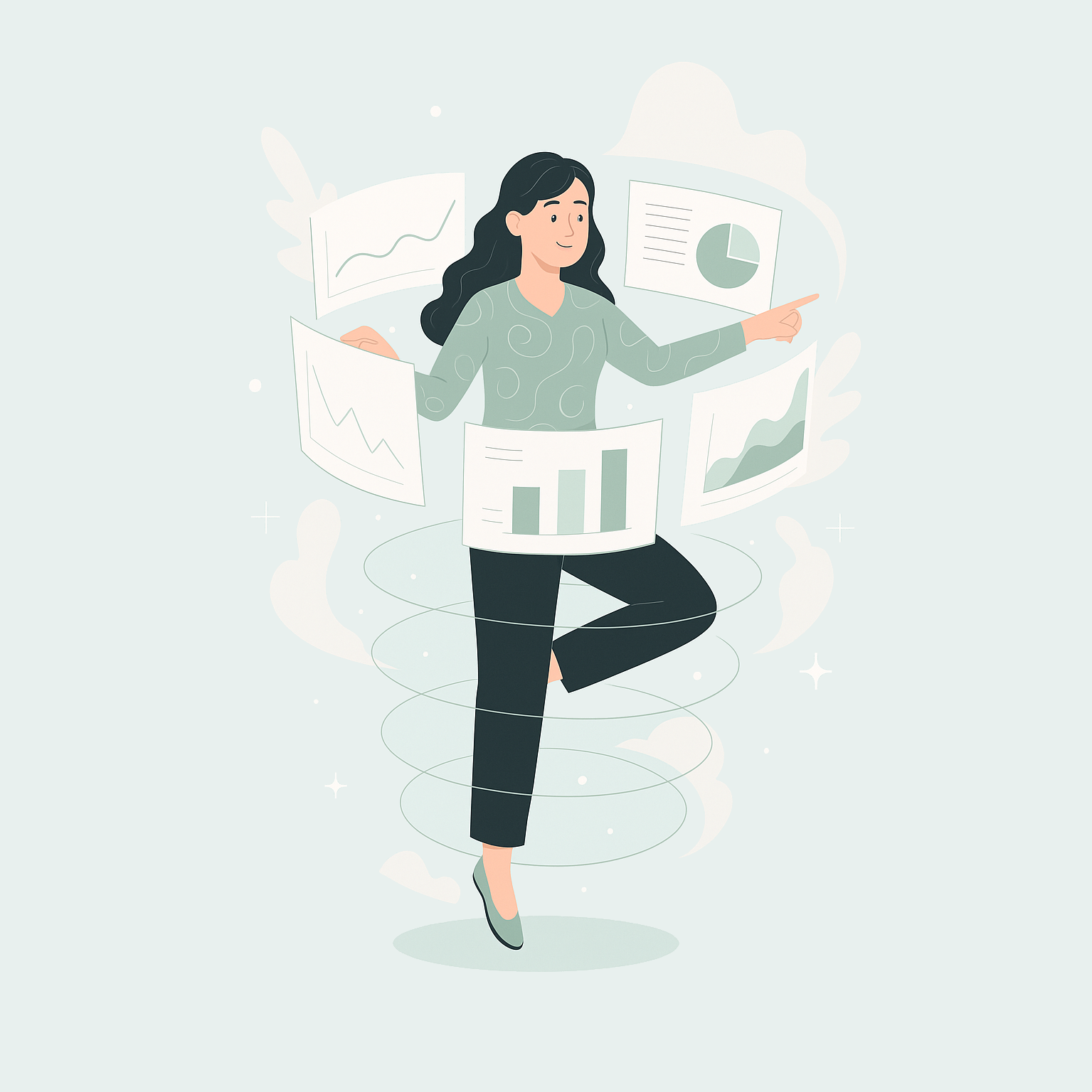 Therapist working with client notes